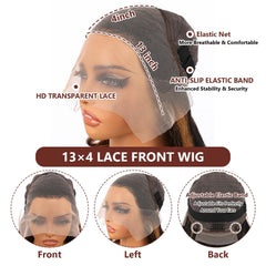 IDHERE 13x4 HD lace-front closure detail enabling seamless parting.