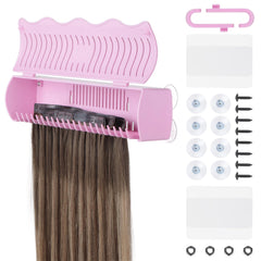 IDN Beauty hair extension holder stand pink securely holds extensions for styling