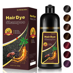 iemokoda dark brown hair dye shampoo bottle showing easy at-home color application