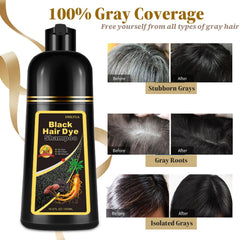 iemokoda Instant Black Hair Dye Shampoo gloves ready for simple, mess-free application