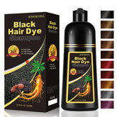 iemokoda Instant Black Hair Dye Shampoo bottle pours for easy at-home gray coverage