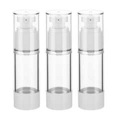 IFDGCTK airless bottles trio front view for compact travel and on-the-go skincare.
