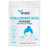 iFEiER Hyaluronic Acid Powder packaging with resealable pouch preserves freshness.