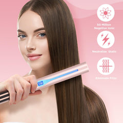 IG INGLAM titanium flat iron infrared outlet showing negative ion technology