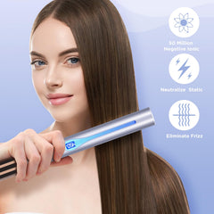 IG INGLAM Titanium Flat Iron curling barrel demonstrates its 1-inch size for versatile waves.