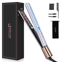 IG INGLAM Titanium Flat Iron front view with fast heat-up for quick styling.