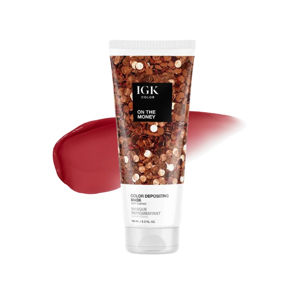 IGK Hair Gloss Fiery Copper bottle pour for color refresh