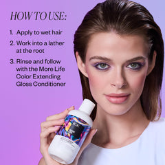 IGK More Life botanical gloss complex esters close-up for high refractive shine.