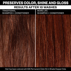 IGK MORE LIFE close-up of squalane-rich formula promoting moisture and shine.