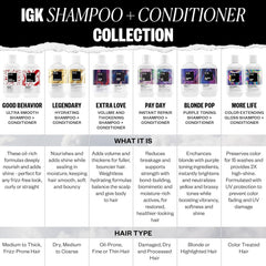 IGK More Life conditioner close-up reveals glossy finish and color protection.