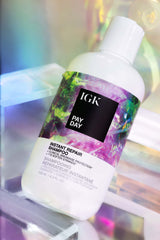 IGK PAY DAY shampoo lather demonstrates rich cleansing and nourishment