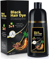IIIMEIDU Hair Dye Shampoo bottle demonstrates at home gray coverage with 3-in-1 care