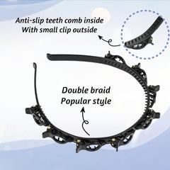 IJPDDRXYN dual-layer headband closeup shows secure tooth design for reliable styling.