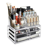 Ikee Design acrylic makeup organizer with four drawers for clutter-free vanity storage