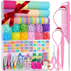IKOCO 827PCS elastic hair ties collection in bright colors for versatile daily styling.