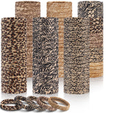 IKOCO leopard hair ties pack closeup shows durable no-damage design for all-day hold