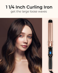 IKV curling iron ceramic tourmaline coating reduces frizz for glossy curls