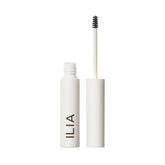 ILIA In Frame Brow Gel tube closeup shows clear, long-lasting hold