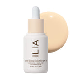 ILIA Super Serum Skin Tint bottle-pump demonstrates easy application with hydrating, dewy finish.