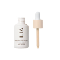 ILIA packaging-box showcases vegan, cruelty-free branding and clean ingredients.