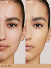 ILIA True Skin skin-like finish on skin for natural-looking coverage.