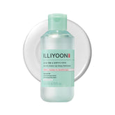 Illiyoon Gentle Deep Eye Makeup Remover bottle demonstrates gentle two-phase cleansing for waterproof makeup.