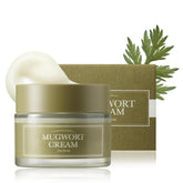 I'm from Mugwort Cream packaging close-up highlighting calming skincare.