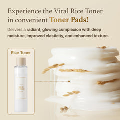 I'm from Rice Toner Pads rice extract close-up highlighting gentle skin nourishment.
