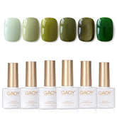 GAOY green gel nail polish set with six colors for at-home manicure and color variety