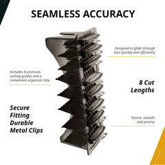 Wahl Professional Premium Cutting Guides, #1-#8, with Organizer, Secure Fit, Durable Metal Clips