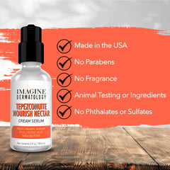 Imagine Dermatology Tepezcohuite Nourish Nectar cream close-up emphasizing smooth, nourishing surface
