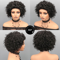 IMANI HAIR short curly pixie wig lace 5x5 closure offers seamless scalp appearance and security.