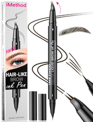 iMethod Curved Eyebrow Pen curved-tip creates natural hair-like strokes for precise brows.