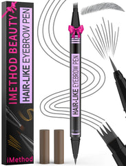 iMethod Eyebrow Pen close-up with 4-fork-tip for natural hair-like strokes.