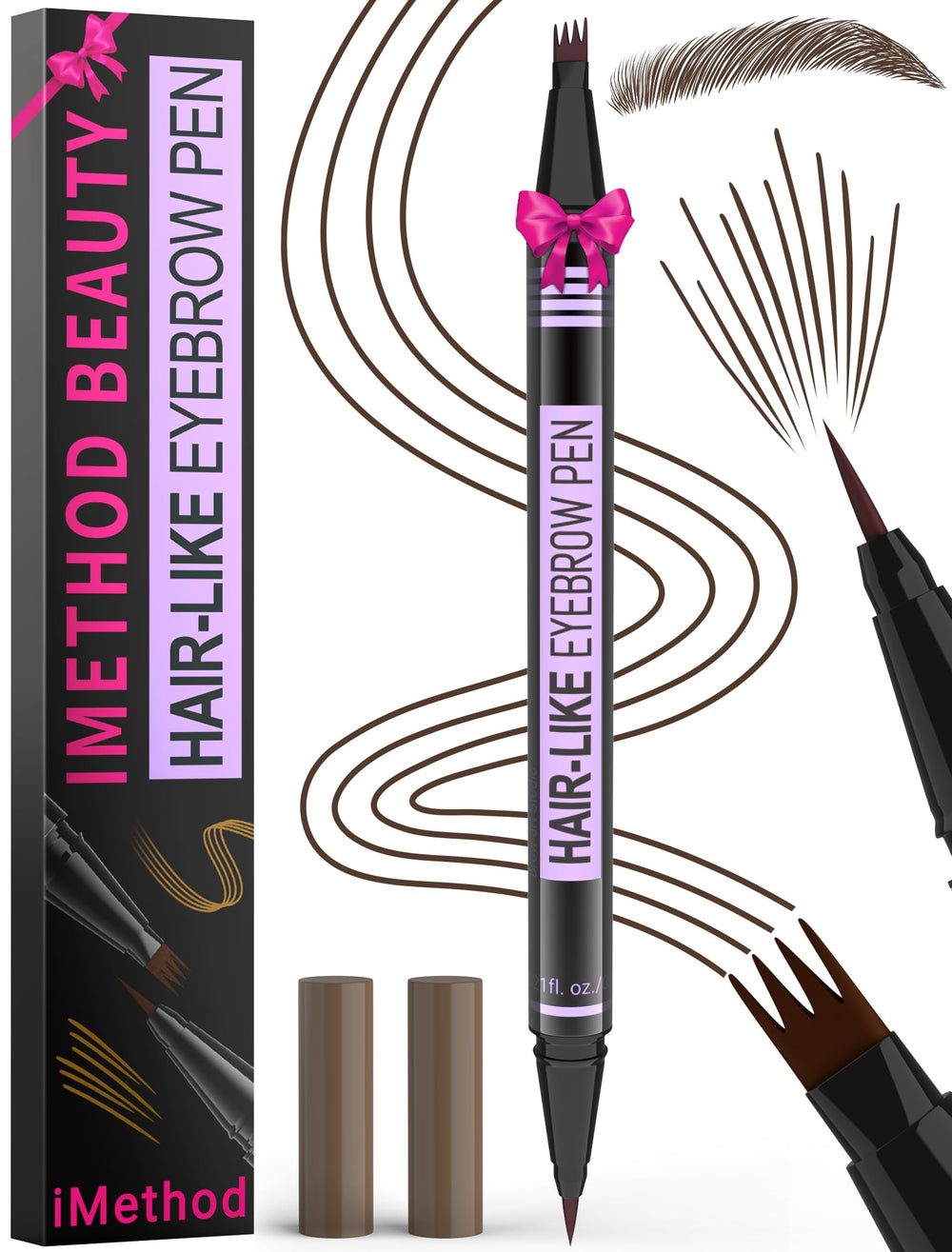 iMethod Eyebrow Pen 4-fork-tip creates natural hair-like strokes for fuller brows