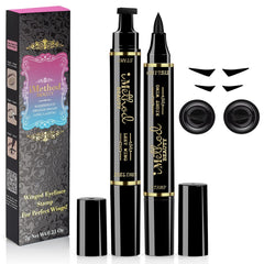 iMethod winged eyeliner stamp left wing for quick symmetrical cat-eye results.