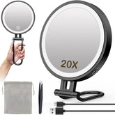 IMIKONA travel makeup mirror with lights in foldable mode for easy packing