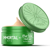 Immortal NYC Matte Look Hair Wax packaging shows compact, travel-friendly design.