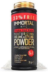 Immortal NYC Shake and Rake bottle shows unscented, matte finish styling.