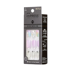 imPRESS Purple Jelly Squiggle nails with purple shimmer for a bold look