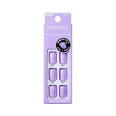 imPRESS Color Press-On Manicure lavender nails closeup shows vibrant shade and easy application.