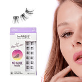 imPRESS Falsies Sassy packaging highlights glue-free, fast lash application.
