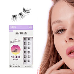 imPRESS Falsies Sassy packaging highlights glue-free, fast lash application.