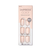 imPRESS KISS Color Press-On Nails Lovely matte short for quick manicure.