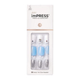 imPRESS Kiss No Glue Mani press-on nails in multicolor, short squoval set for fast salon-grade manicure.