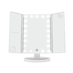 Impressions Vanity Hello Kitty trifold LED mirror front-facing soft-touch sensor switch enables easy on/off