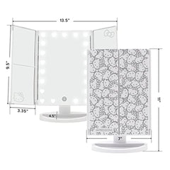 Impressions Vanity Hello Kitty trifold LED mirror upper right bow accent adds cute detail for stylish vanity