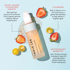 Indie Lee Brightening Cleanser texture with subtle strawberry scent.