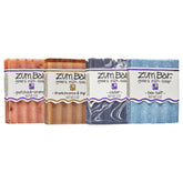 Indigo Wild Zum Goat's Milk Soap Bar packaging highlights natural ingredients for skin-friendly cleansing.
