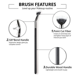 INENK mascara fan brush soft bristles for smooth application